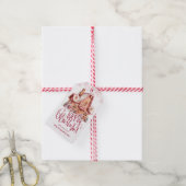 Feestelijk roze kerst favoriet huis van peperkoek cadeaulabel (Met Touw)