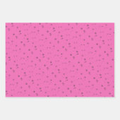 Feestelijk roze kerstboom sneeuwvlok patroon inpakpapier vel (Voorkant 2)