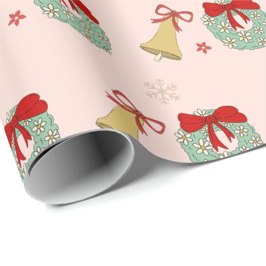 Feestelijk roze kerstinpakpapier cadeaupapier (Rol Hoek)