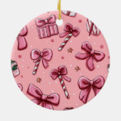 Feestelijk roze kerstornament keramisch ornament (Achterkant)