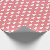 Feestelijk roze witte kerstboompatroon cadeaupapier (Hoek)