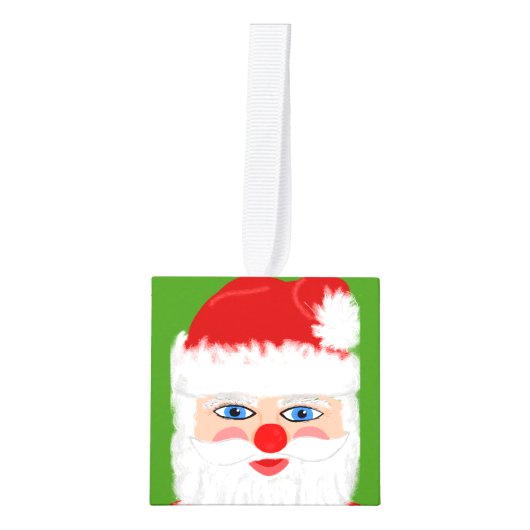 Feestelijk Santa Candy Canes Cube Ornament (Voorkant)