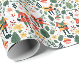 Feestelijk Santa Patroon Cadeaupapier