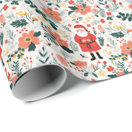 Feestelijk Santa Patroon Cadeaupapier