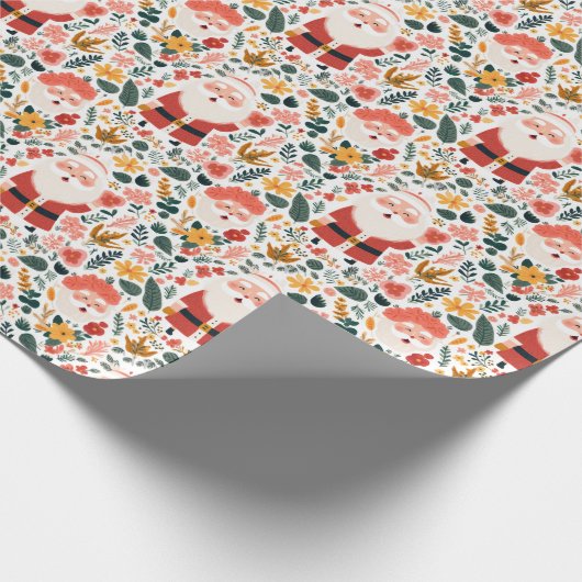 Feestelijk Santa Patroon Cadeaupapier (Hoek)