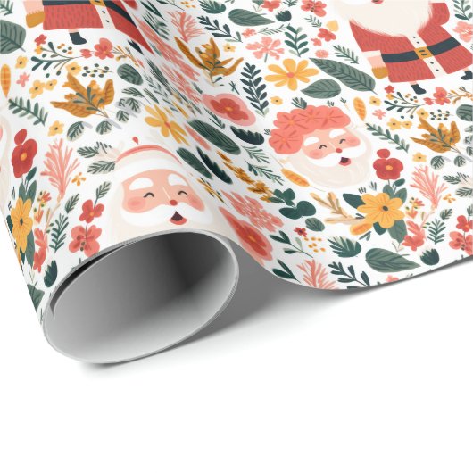 Feestelijk Santa Patroon Cadeaupapier (Rol Hoek)