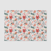 Feestelijk Santa Patroon Tissuepapier (Voorkant)