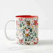 Feestelijk Santa Patroon Tweekleurige Koffiemok (Links)