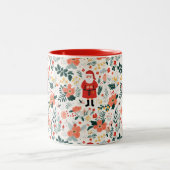 Feestelijk Santa Patroon Tweekleurige Koffiemok (Center)