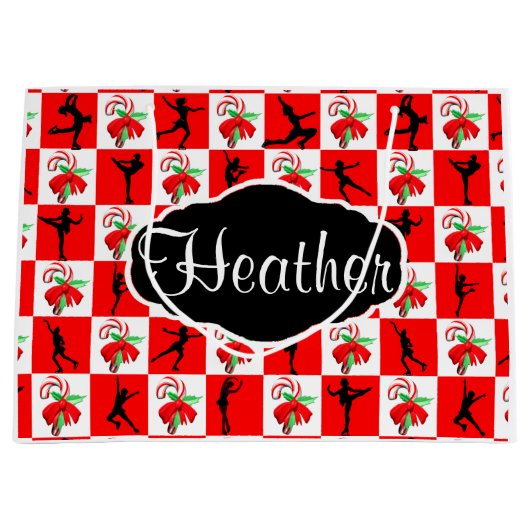 FEESTELIJK SCHAATSEN GEPERSONALISEERDE KERSTCADEAU GROOT CADEAUZAKJE (Voorkant)