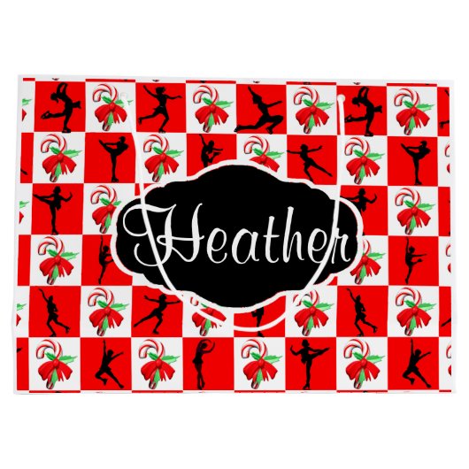 FEESTELIJK SCHAATSEN GEPERSONALISEERDE KERSTCADEAU GROOT CADEAUZAKJE (Achterkant)