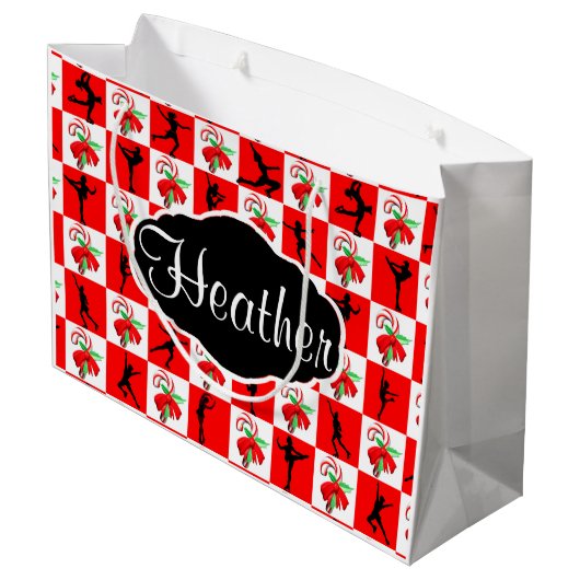 FEESTELIJK SCHAATSEN GEPERSONALISEERDE KERSTCADEAU GROOT CADEAUZAKJE (Achterkant Gekanteld)