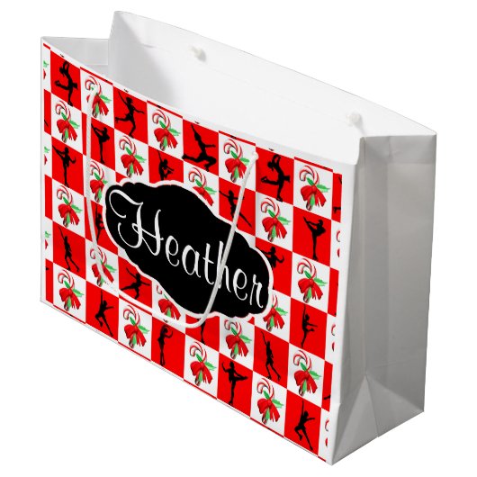 FEESTELIJK SCHAATSEN GEPERSONALISEERDE KERSTCADEAU GROOT CADEAUZAKJE (Voorkant Gekanteld)
