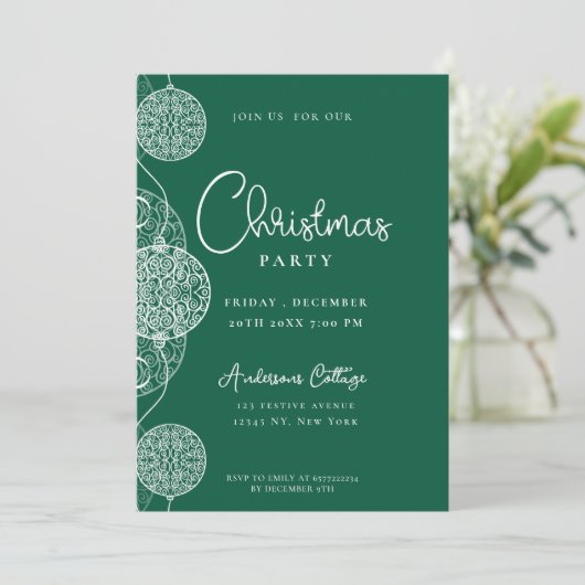 Feestelijk Schattige groen kerstfeest Kaart (Staand voorkant)