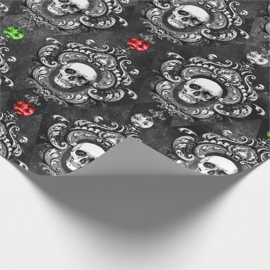 Feestelijk schedel inpakpapier (Hoek)