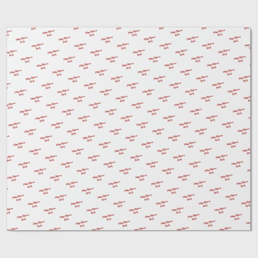 Feestelijk Script Aangepaste tekst Kerstmis Cadeaupapier (Vlak)