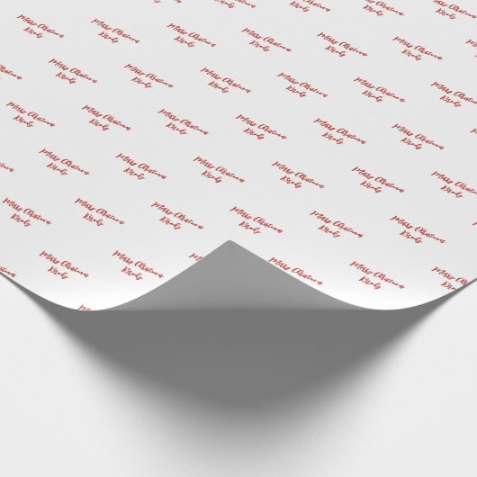 Feestelijk Script Aangepaste tekst Kerstmis Cadeaupapier (Hoek)