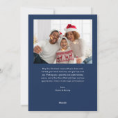 Feestelijk script Blue Christmas Arch Feestdagenkaart (Achterkant)