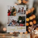 Feestelijk Script Drie-foto Merry Christmas Gold Folie Feestdagen Briefkaart<br><div class="desc">Vier het seizoen met dit feestelijke script drie-foto Merry Christmas gold folie vakantie met een vleugje elegante charme. Het chique ontwerp toont een eenvoudig goud-en-wit kleurenpalet, dat de gezellige sfeer van de winter oproept. De moderne en unieke aantrekkingskracht en rustieke bewoording creëer zorgt voor een perfecte balans tussen seizoensgebonden en...</div>