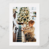 Feestelijk Script Eenvoudig Vrolijk Kerstmis Foto  Folie Feestdagenkaart (Achterkant)