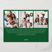 Feestelijk Script Groen 9 Foto Merry Christmas Gol Folie Feestdagenkaart (Achterkant)