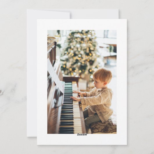 Feestelijk Script Rood Eenvoudig Vrolijk Kerstmis  Feestdagenkaart (Achterkant)