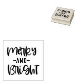 Feestelijk script Vrolijk en helder vakantie Rubberstempel (Gestempeld)