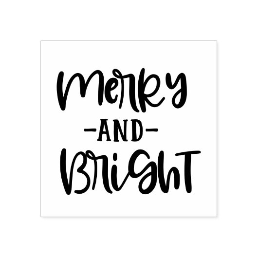 Feestelijk script Vrolijk en helder vakantie Rubberstempel (Afrduk)