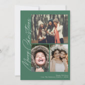 Feestelijk script vrolijk kerstfeest feestdagenkaart (Voorkant)