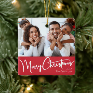 Feestelijk script   Vrolijk kerstfeest Keramisch Ornament