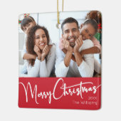 Feestelijk script | Vrolijk kerstfeest Keramisch Ornament (Links)