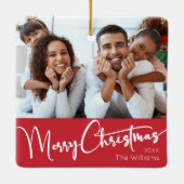 Feestelijk script | Vrolijk kerstfeest Keramisch Ornament (Achterkant)