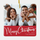 Feestelijk script | Vrolijk kerstfeest Keramisch Ornament (Voorkant)