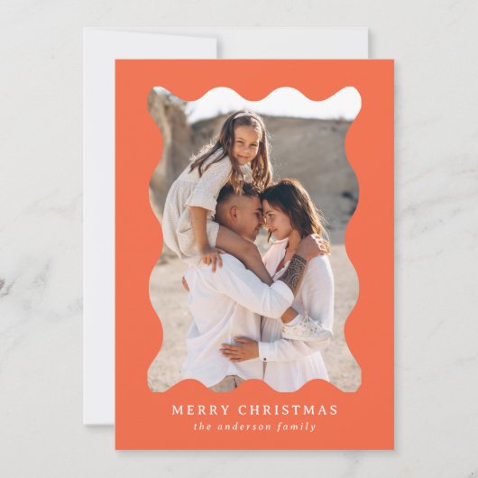 Feestelijk Sinaasappel Retro Foto Lijst Vrolijk Ke Feestdagenkaart (Voorkant)