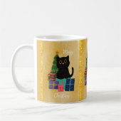 Feestelijk Sinaasappel Vrolijk Kerstfeest Zwart Ka Koffiemok (Links)