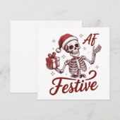 Feestelijk skelet sarcastisch kerstfeest feestdagenkaart (Voorkant / Achterkant)
