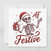 Feestelijk skelet sarcastisch kerstfeest feestdagenkaart (Voorkant)
