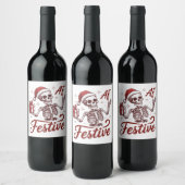 Feestelijk skelet sarcastisch Kerstmis Sarcasme Wijn Etiket (Flessen)