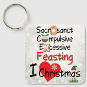 Feestelijk Smullen - Ik hou van Kerstmis Sleutelhanger (Voorkant)