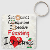 Feestelijk Smullen - Ik hou van Kerstmis Sleutelhanger (Achterkant)