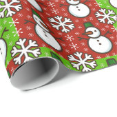 Feestelijk Sneeuwmannen Inpakpapier (Rol Hoek)