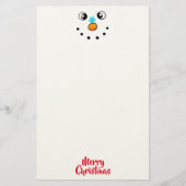 Feestelijk Sneeuwmannengezicht Vrolijk Kerstmis Briefpapier (Voorkant)