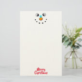 Feestelijk Sneeuwmannengezicht Vrolijk Kerstmis Briefpapier (Staand voorkant)