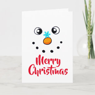 Feestelijk Sneeuwmannengezicht Vrolijk Kerstmis Kaart