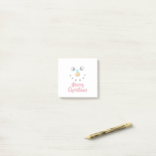 Feestelijk Sneeuwmannengezicht Vrolijk Kerstmis Post-it® Notes (Op bureau)