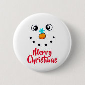 Feestelijk Sneeuwmannengezicht Vrolijk Kerstmis Ronde Button 5,7 Cm (Voorkant)