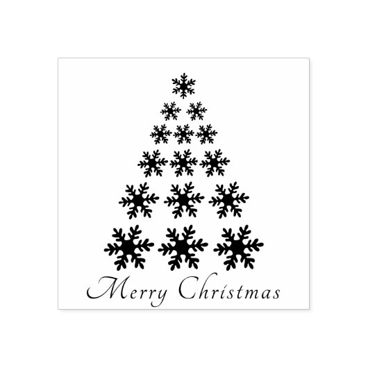 Feestelijk Sneeuwvlok Boom Script Vrolijk Kerstfee Rubberstempel (Afrduk)