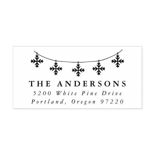 Feestelijk Sneeuwvlok Garland Retouradres Zelfinktende Stempel (Design)