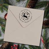 Feestelijk Sneeuwvlok Herten Retouradres Rubberstempel