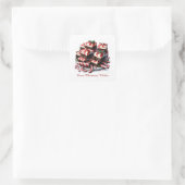 Feestelijk snoep Pepermunt fudge Christmas Vierkante Sticker (Tas)